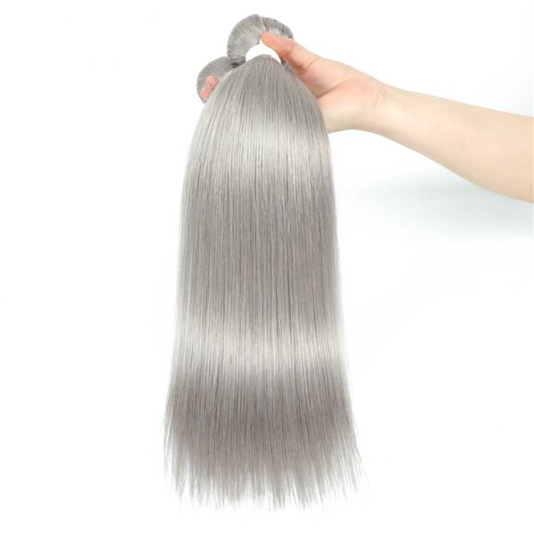 Virgin Hair Natural Straight Grey Hair Bundles - Image 4